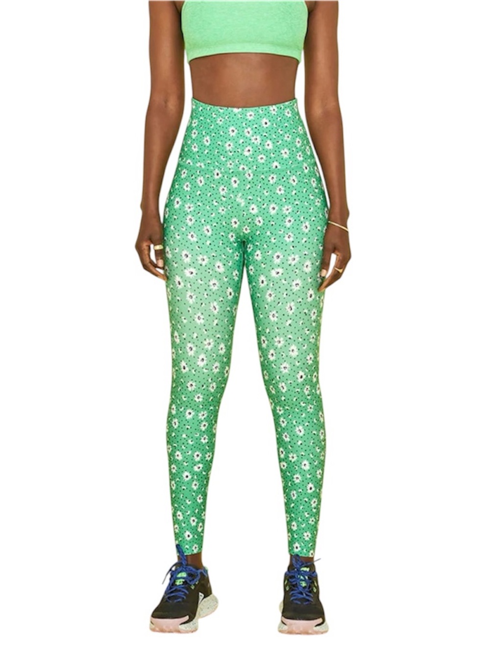 BEYOND YOGA High Waisted Midi Leggings in Honeydew Daisies - Picture 2 of 14